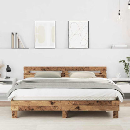 Bed Frame Old Wood 203 x 185 x 70 cm Engineered Wood