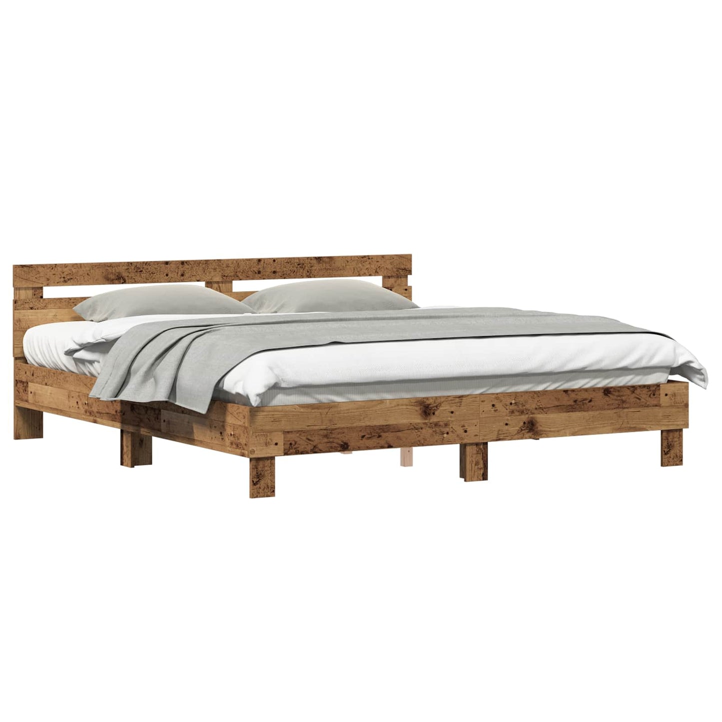 Bed Frame Old Wood 203 x 185 x 70 cm Engineered Wood