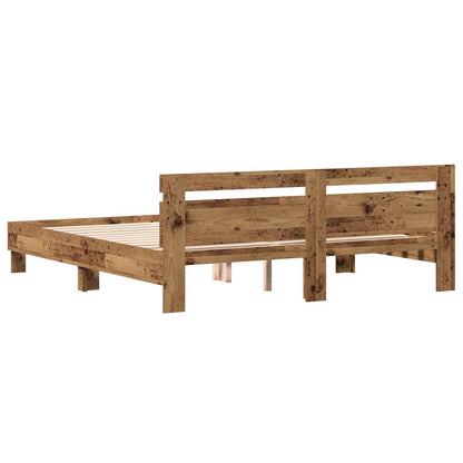 Bed Frame Old Wood 203 x 185 x 70 cm Engineered Wood