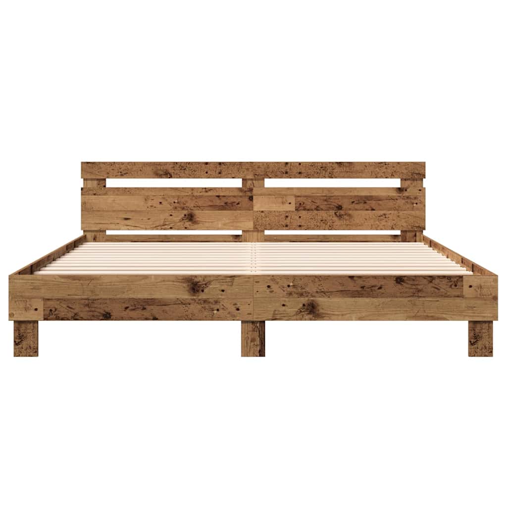 Bed Frame Old Wood 203 x 185 x 70 cm Engineered Wood