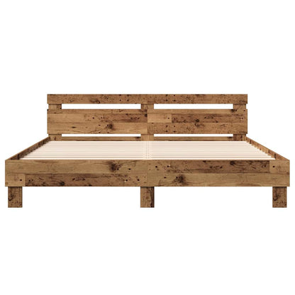 Bed Frame Old Wood 203 x 185 x 70 cm Engineered Wood