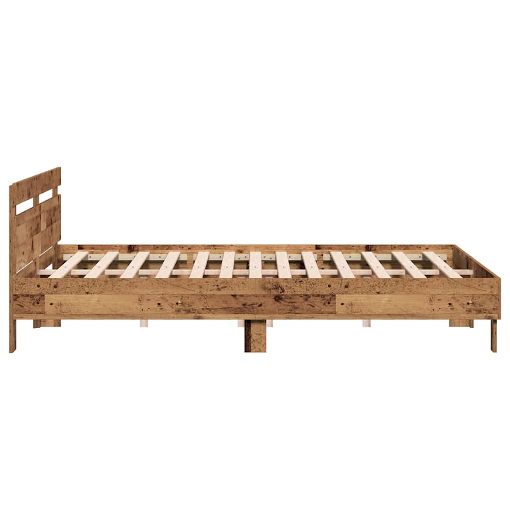 Bed Frame Old Wood 203 x 185 x 70 cm Engineered Wood
