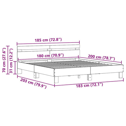 Bed Frame Old Wood 203 x 185 x 70 cm Engineered Wood