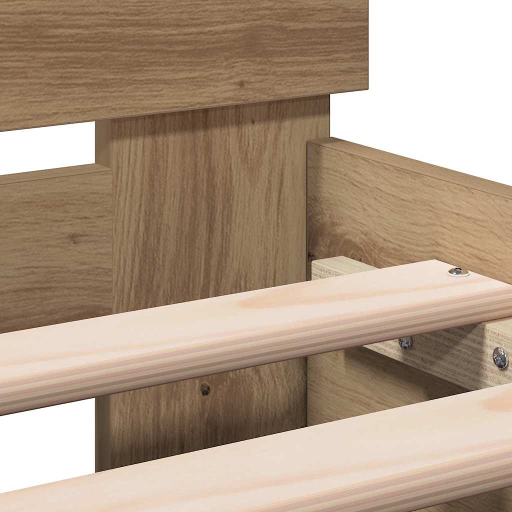 Bed Frame Artisan Oak 203 x 185 x 70 cm Engineered Wood