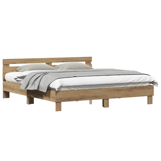 Bed Frame Artisan Oak 203 x 185 x 70 cm Engineered Wood