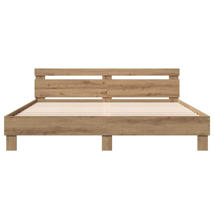 Bed Frame Artisan Oak 203 x 185 x 70 cm Engineered Wood