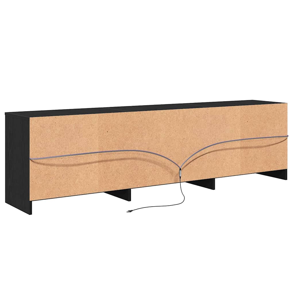 TV Units 2 pcs Black Oak 180 x 34 x 50 cm Engineered Wood