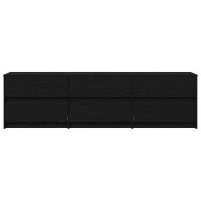 TV Units 2 pcs Black Oak 180 x 34 x 50 cm Engineered Wood