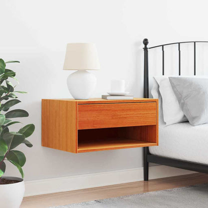 Wall-mounted Bedside Table Wax brown 50 x 32.5 x 24 cm