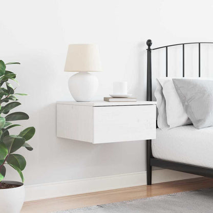 Bedside Table White 37 x 35 x 18.5 cm Solid pine wood