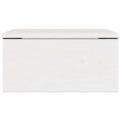 Bedside Table White 37 x 35 x 18.5 cm Solid pine wood