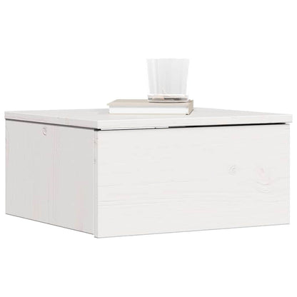 Bedside Table White 37 x 35 x 18.5 cm Solid pine wood