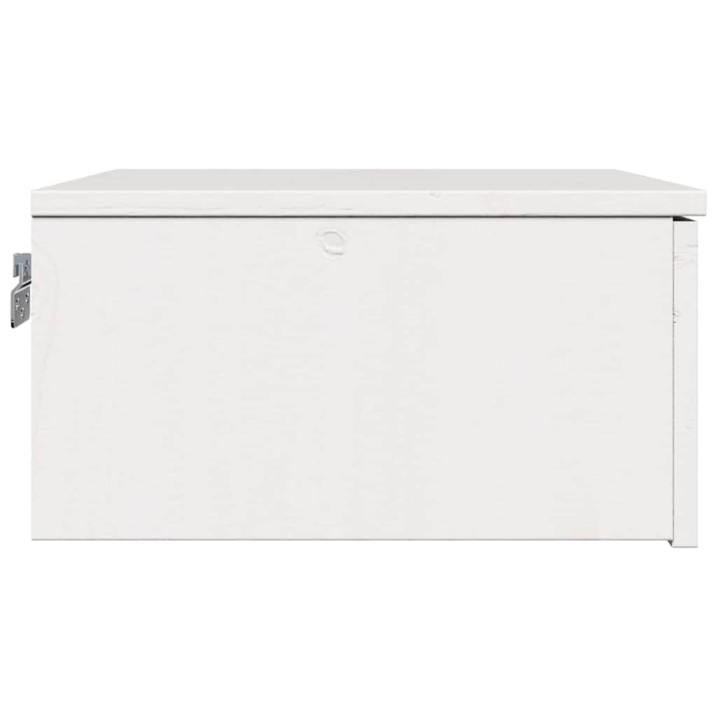 Bedside Table White 37 x 35 x 18.5 cm Solid pine wood