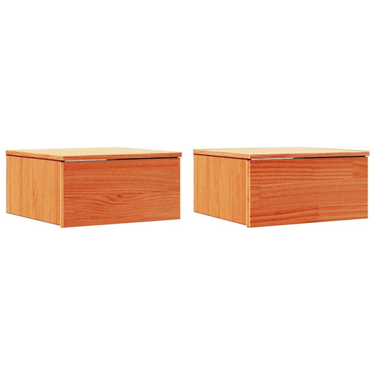 Bedside Table 2 pcs Wax Brown 37 x 35 x 18.5 cm Solid pine wood