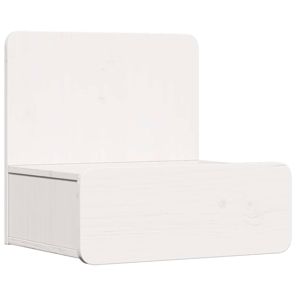 Bedside Table White 44 x 32.5 x 40 cm Solid pine wood