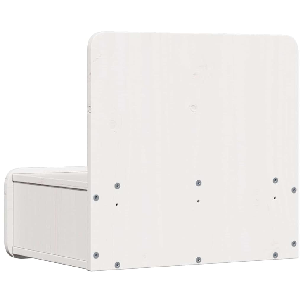Bedside Table White 44 x 32.5 x 40 cm Solid pine wood