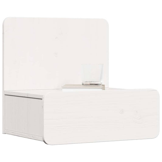 Bedside Table White 44 x 32.5 x 40 cm Solid pine wood
