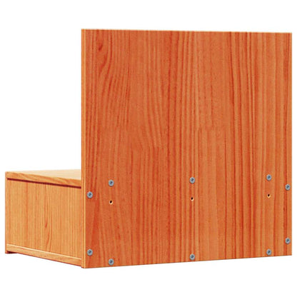 Bedside Table Wax Brown 42 x 32.5 x 40 cm Solid pine wood
