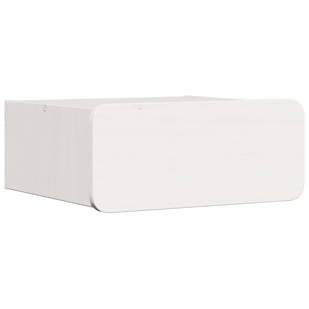 Bedside Table White 39 x 34 x 16.5 cm Solid pine wood
