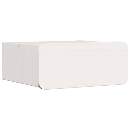 Bedside Table White 39 x 34 x 16.5 cm Solid pine wood