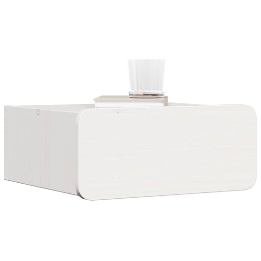 Bedside Table White 39 x 34 x 16.5 cm Solid pine wood