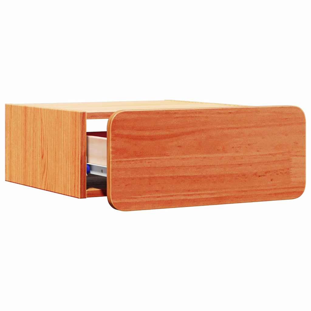 Bedside Table Wax Brown 39 x 34 x 16.5 cm Solid pine wood