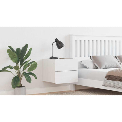 Bedside Table with Drawer White 39 x 34 x 33 cm Solid pinewood