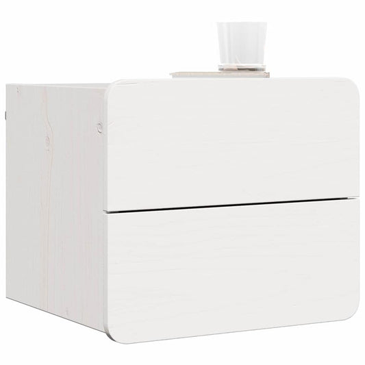 Bedside Table with Drawer White 39 x 34 x 33 cm Solid pinewood