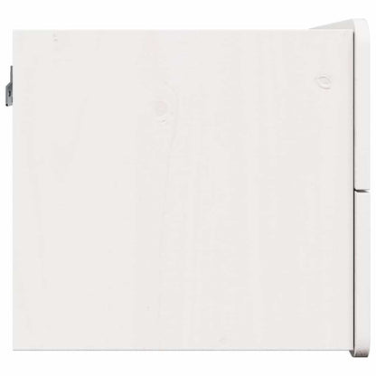 Bedside Table with Drawer White 39 x 34 x 33 cm Solid pinewood