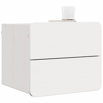 Bedside Table 2 pcs White 39 x 34 x 33 cm Solid pinewood