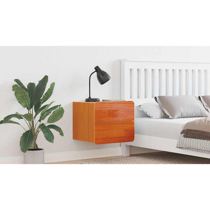 Bedside Table Wax Brown 39 x 34 x 33 cm Solid pinewood