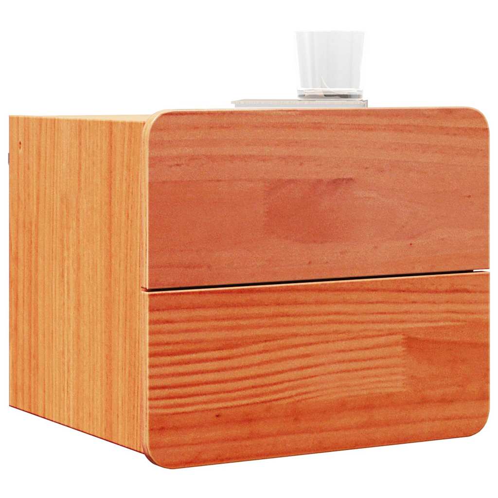 Bedside Table Wax Brown 39 x 34 x 33 cm Solid pinewood