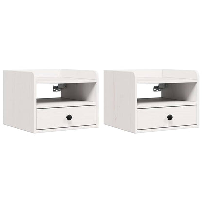 Bedside Table 2 pcs White 38 x 36 x 29.5 cm Solid pine wood
