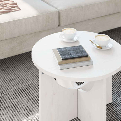 Coffee Table White 50 x 50 x 35 cm Solid pine wood