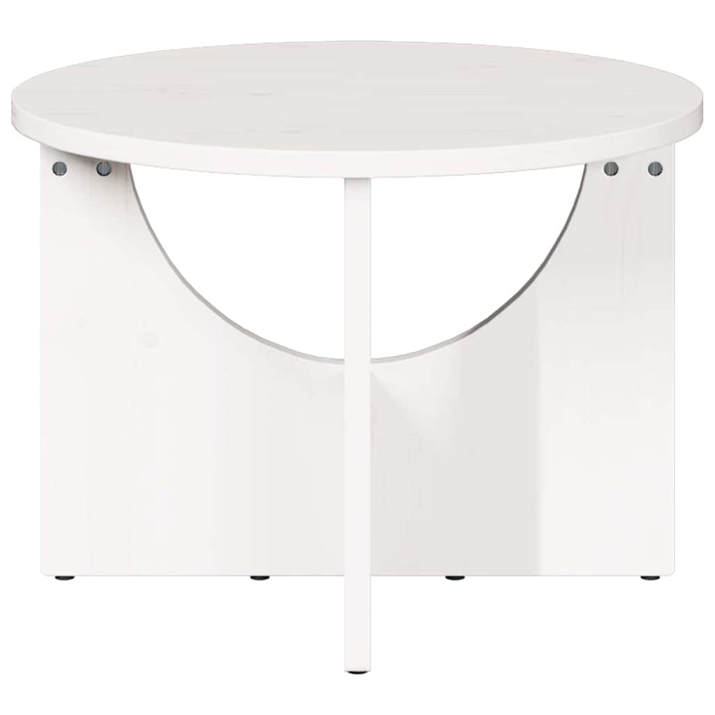 Coffee Table White 50 x 50 x 35 cm Solid pine wood