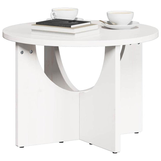 Coffee Table White 50 x 50 x 35 cm Solid pine wood