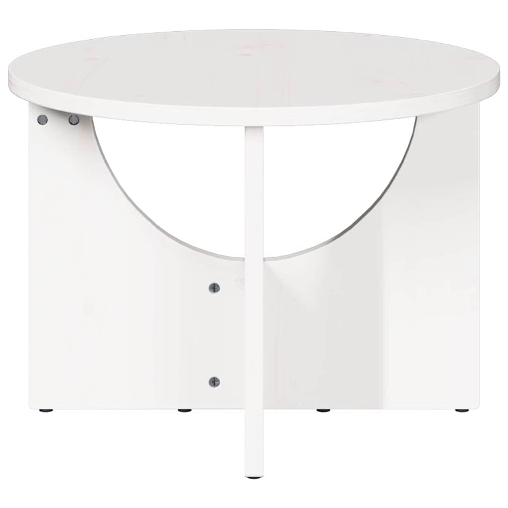 Coffee Table White 50 x 50 x 35 cm Solid pine wood
