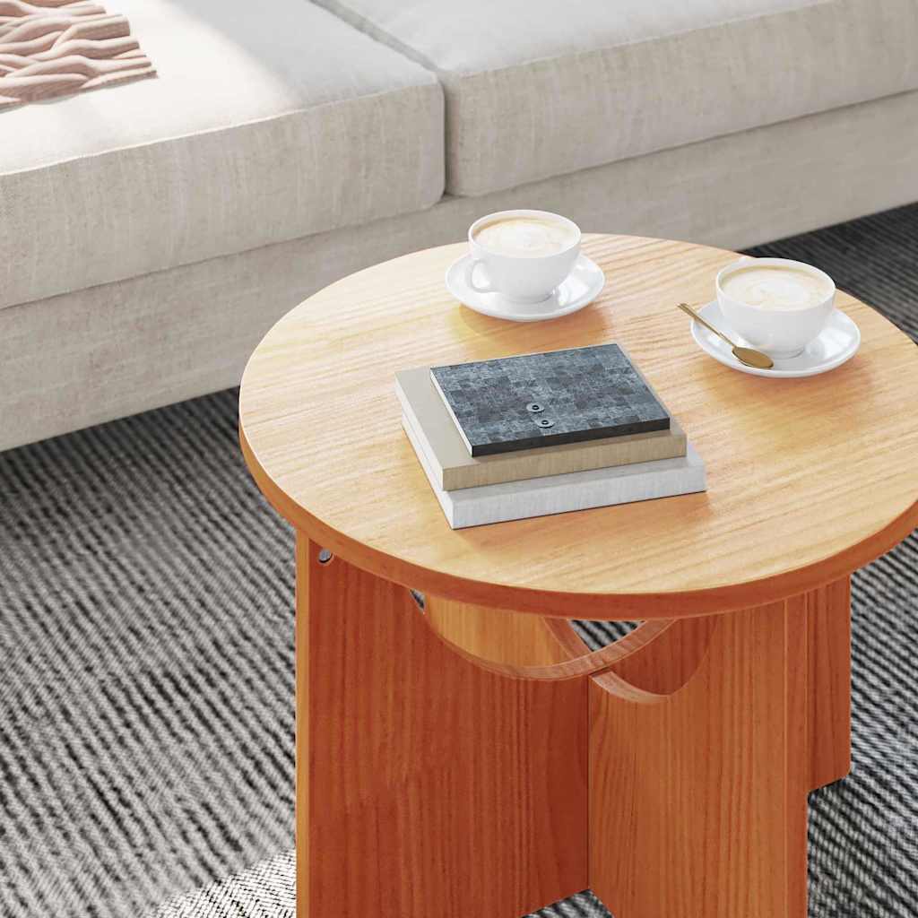 Coffee Table Wax Brown 50 x 50 x 35 cm Solid pine wood