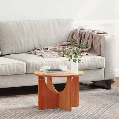 Coffee Table Wax Brown 50 x 50 x 35 cm Solid pine wood