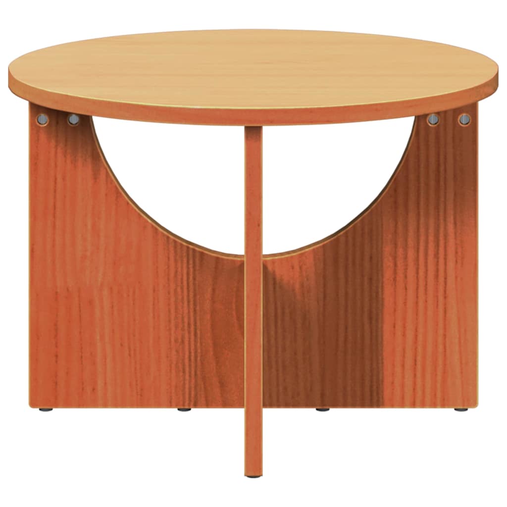 Coffee Table Wax Brown 50 x 50 x 35 cm Solid pine wood