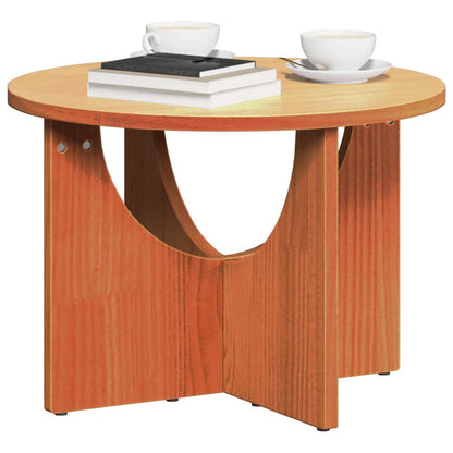 Coffee Table Wax Brown 50 x 50 x 35 cm Solid pine wood