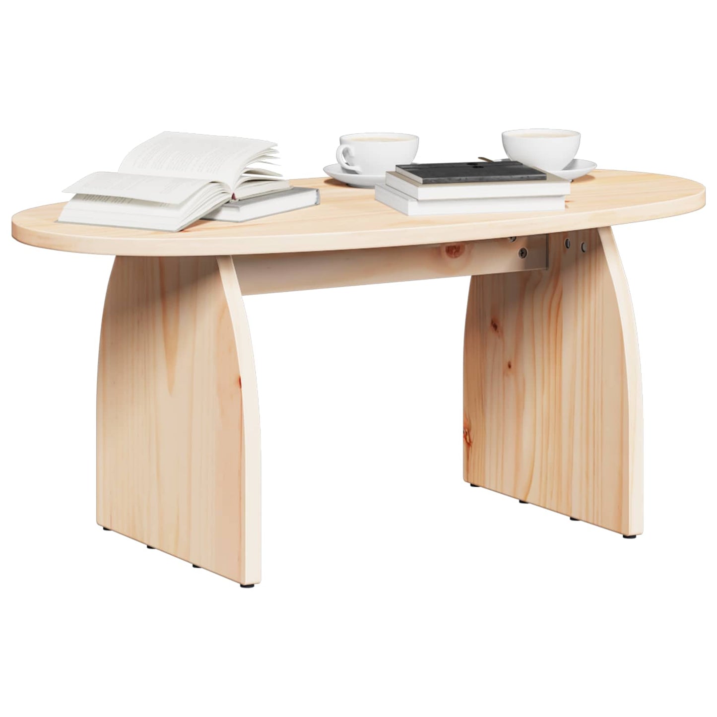 Coffee Table Brown 80 x 40 x 35 cm Solid Pine Wood