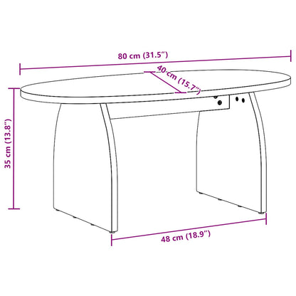 Coffee Table Brown 80 x 40 x 35 cm Solid Pine Wood