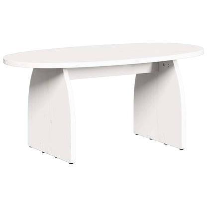 Coffee Table White 80 x 40 x 35 cm Solid Pine Wood