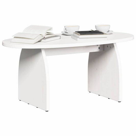 Coffee Table White 80 x 40 x 35 cm Solid Pine Wood