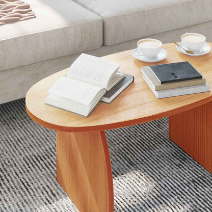 Coffee Table Wax Brown 80 x 40 x 35 cm Solid Pine Wood