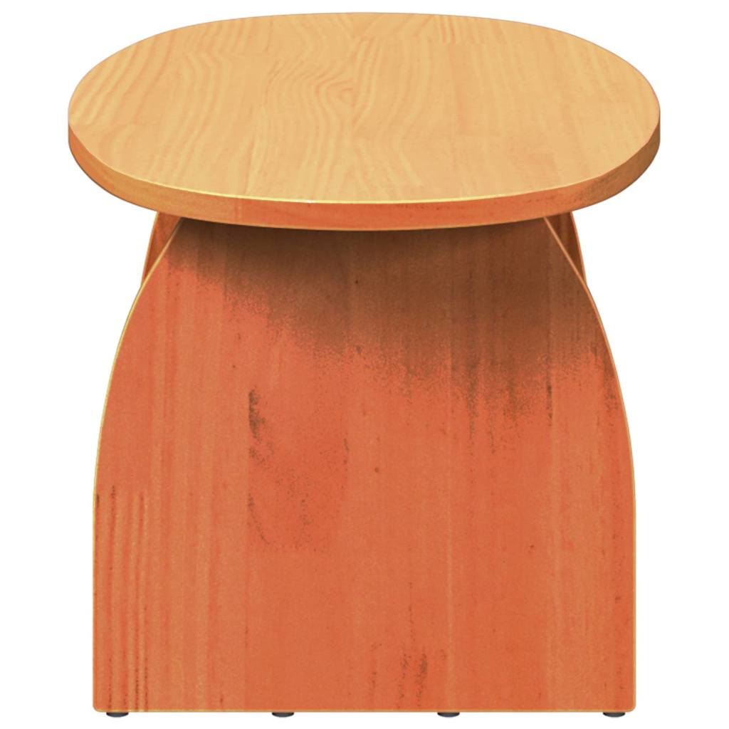 Coffee Table Wax Brown 80 x 40 x 35 cm Solid Pine Wood