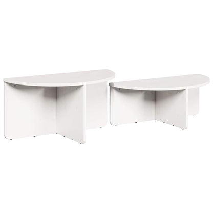 Coffee Table 2 pcs White Solid pine wood