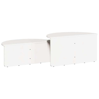 Coffee Table 2 pcs White Solid pine wood
