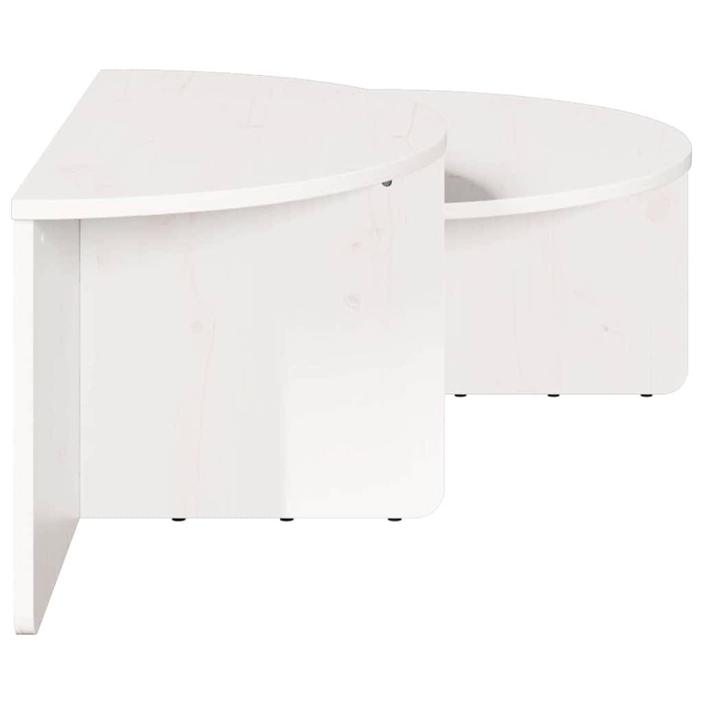 Coffee Table 2 pcs White 79 x 39.5 x 40 cm Solid pine wood